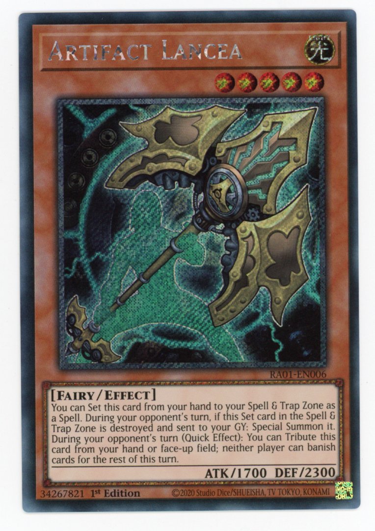 RA01-EN006 - Artifact Lancea - Platinum Secret Rare - Effect Monster - Rarity Collection