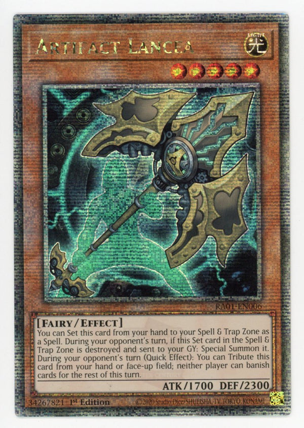 RA01-EN006 - Artifact Lancea - Quarter Century Secret Rare - Effect Monster - Rarity Collection