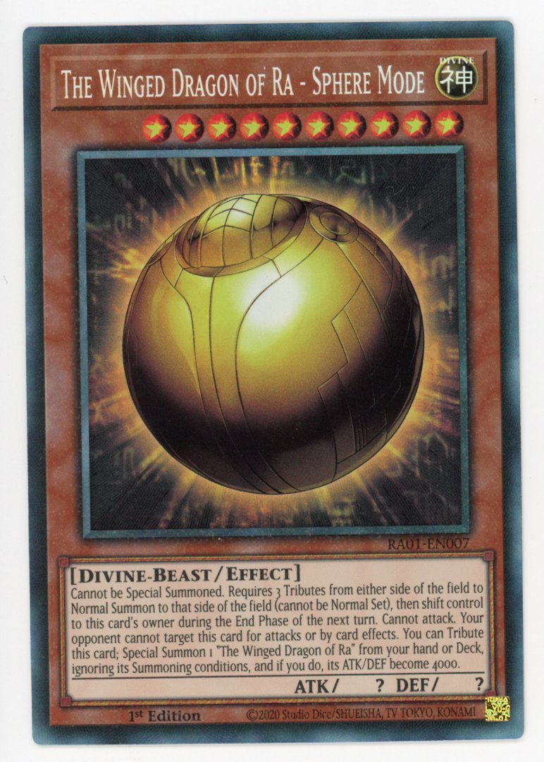 RA01-EN007 - The Winged Dragon of Ra - Sphere Mode - Collector's Rare - Effect Monster - Rarity Collection