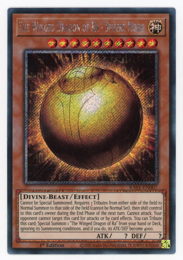 RA01-EN007 - The Winged Dragon of Ra - Sphere Mode - Platinum Secret Rare - 25th Anniversary Rarity Collection