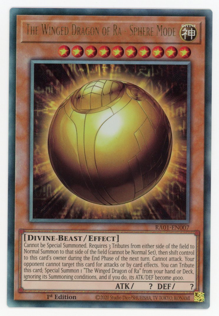 RA01-EN007 - The Winged Dragon of Ra - Sphere Mode - Ultimate Rare - Effect Monster - Rarity Collection