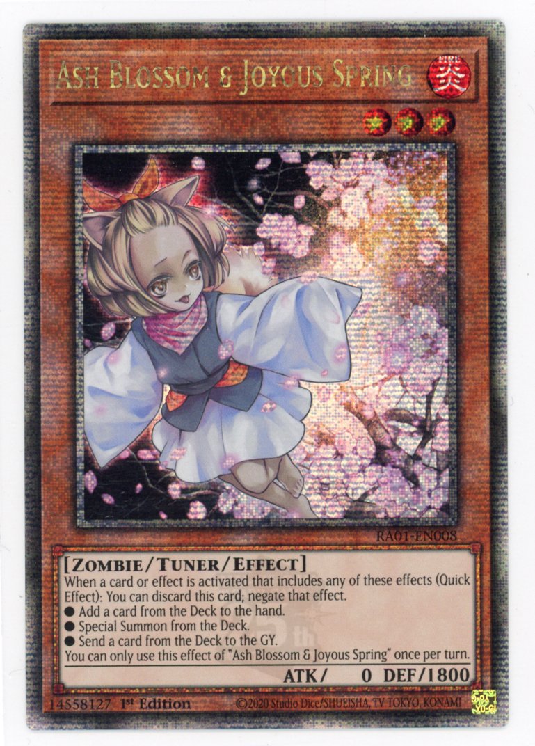 RA01-EN008 - Ash Blossom & Joyous Spring - Quarter Century Secret Rare - Effect Tuner monster - Rarity Collection