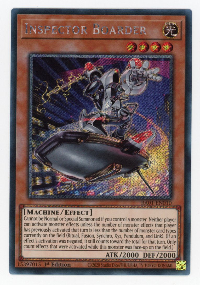 RA01-EN010 - Inspector Boarder - Platinum Secret Rare - Effect Monster - Rarity Collection