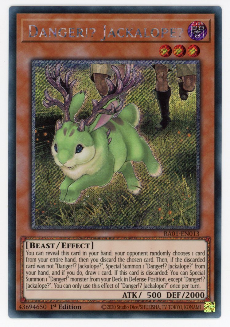 RA01-EN013 - Danger!? Jackalope? - Platinum Secret Rare - Effect Monster - Rarity Collection