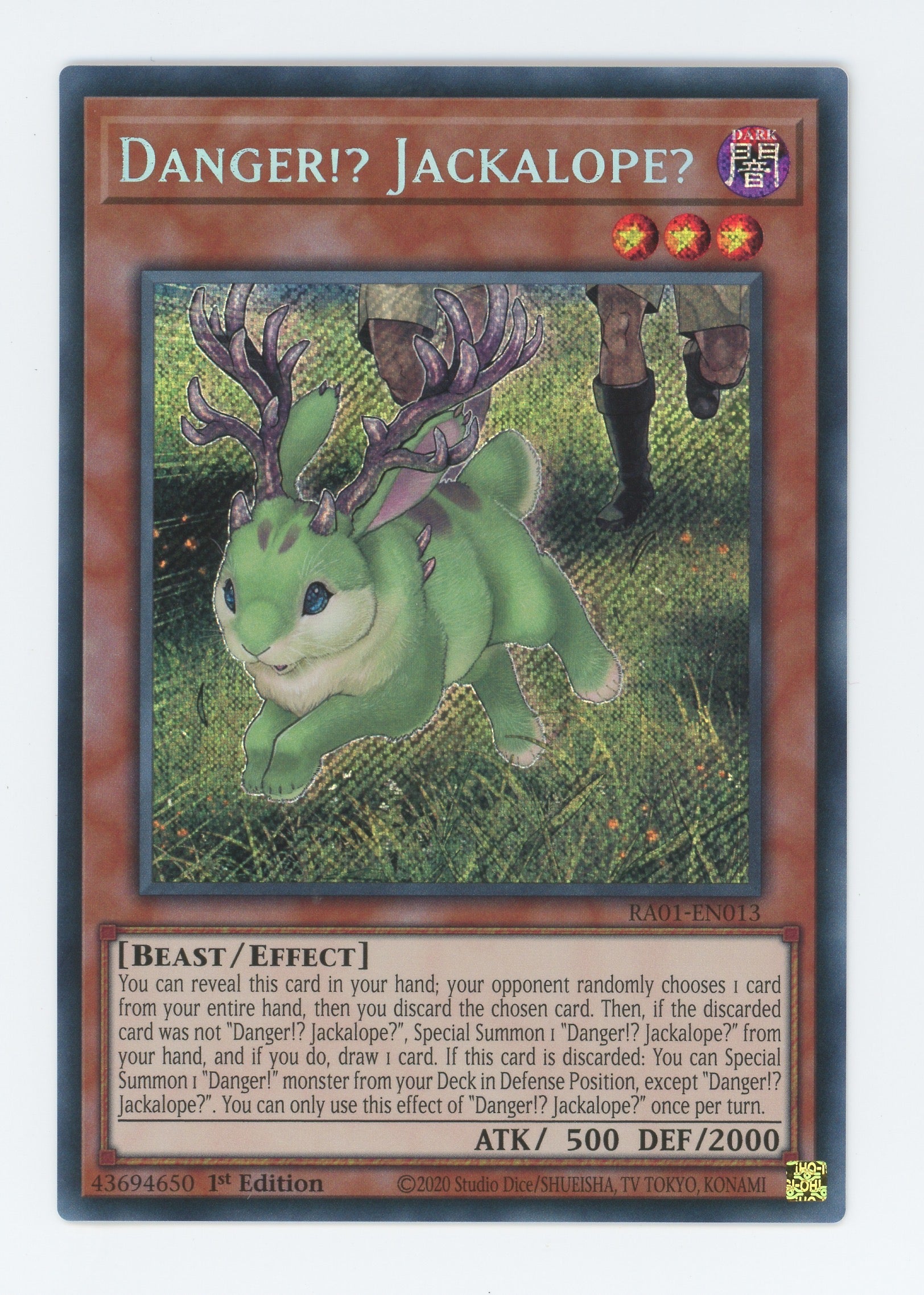 RA01-EN013 - Danger!? Jackalope? - Secret Rare - Effect Monster - Rarity Collection