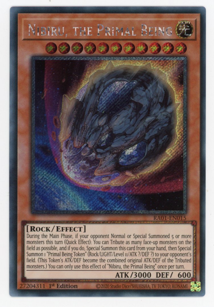 RA01-EN015 - Nibiru, the Primal Being - Platinum Secret Rare - Effect Monster - Rarity Collection