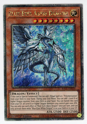 RA01-EN016 - Blue-Eyes Abyss Dragon - Quarter Century Secret Rare - 25th Anniversary Rarity Collection