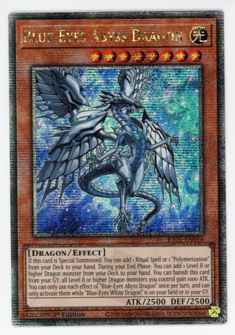 RA01-EN016 - Blue-Eyes Abyss Dragon - Quarter Century Secret Rare - Effect Monster - Rarity Collection