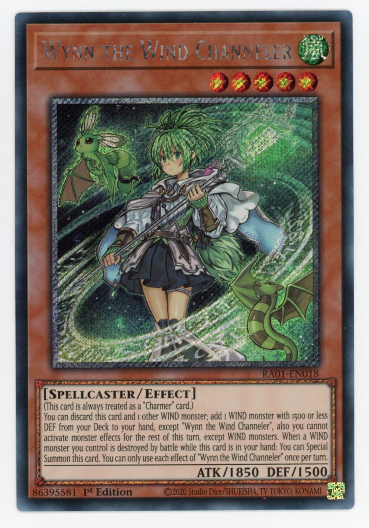 RA01-EN018 - Wynn the Wind Channeler - Platinum Secret Rare - Effect Monster - Rarity Collection