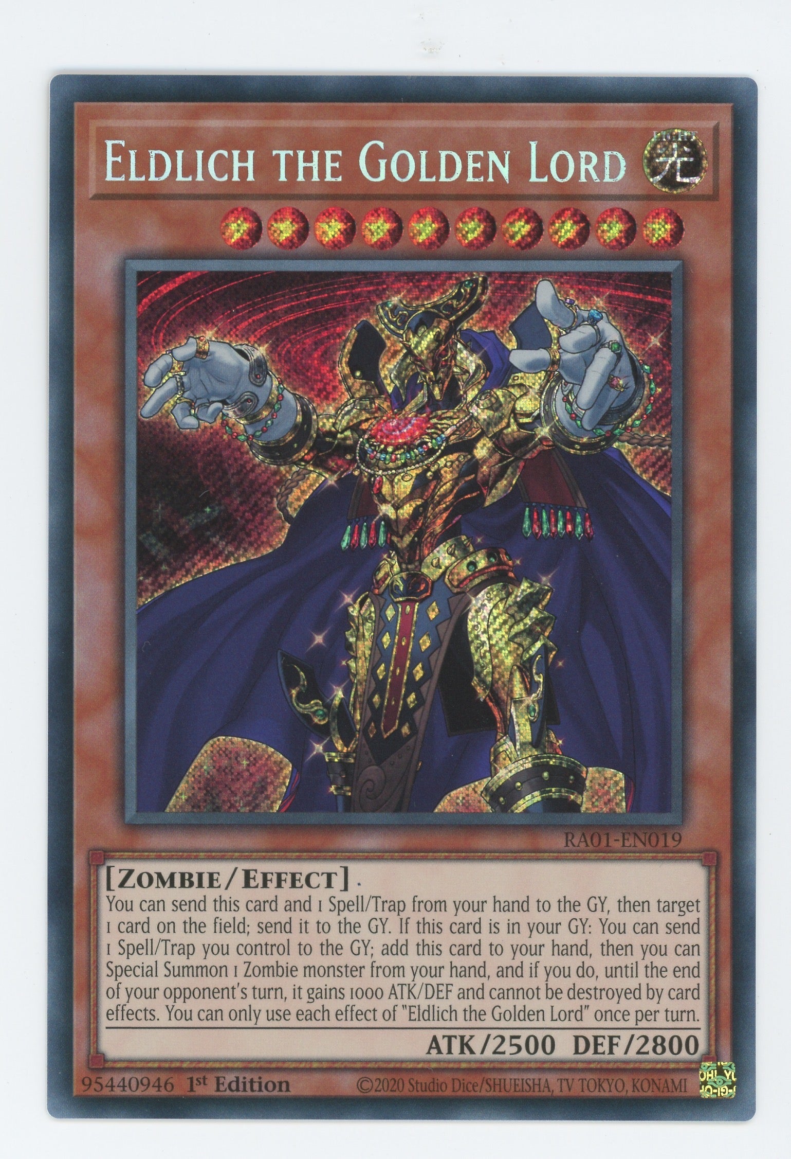 RA01-EN019 - Eldlich the Golden Lord - Secret Rare - Effect Monster - Rarity Collection