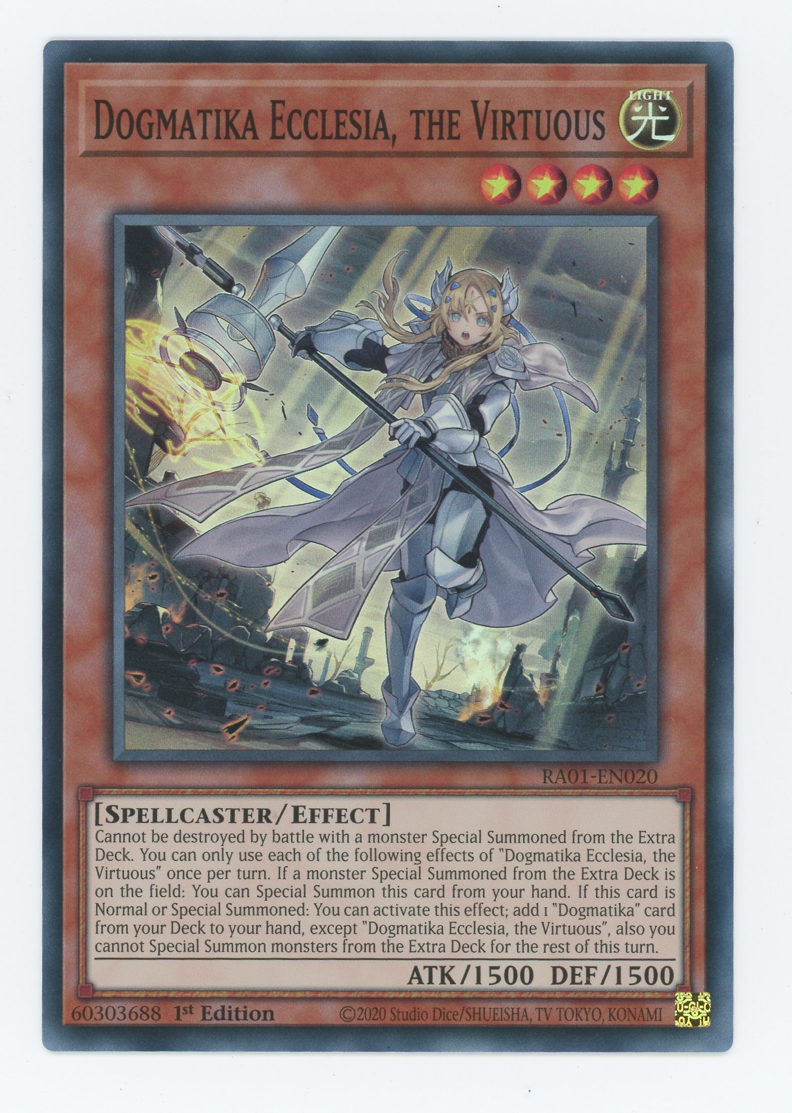 RA01-EN020 - Dogmatika Ecclesia, the Virtuous - Super Rare - Effect Monster - Rarity Collection