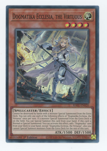 RA01-EN020 - Dogmatika Ecclesia, the Virtuous - Super Rare - 25th Anniversary Rarity Collection