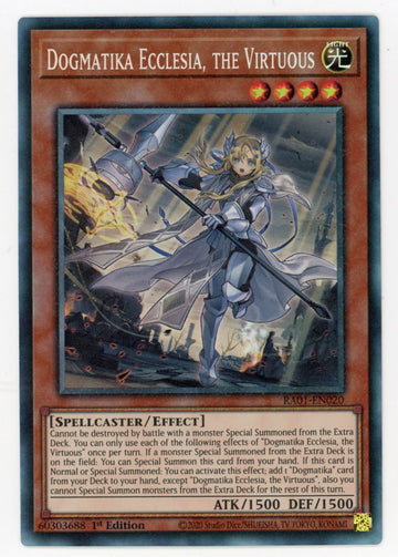 RA01-EN020 - Dogmatika Ecclesia, the Virtuous (PCR) - Collector's Rare - 25th Anniversary Rarity Collection