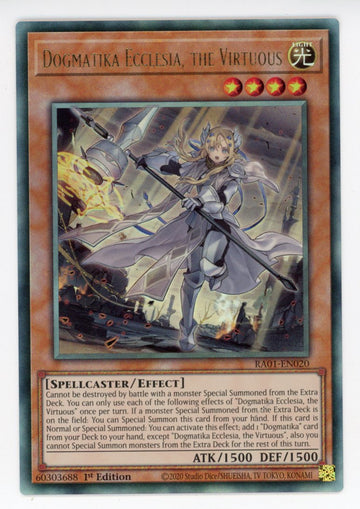 RA01-EN020 - Dogmatika Ecclesia, the Virtuous (PUR) - Ultimate Rare - 25th Anniversary Rarity Collection