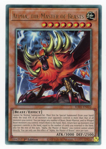 RA01-EN022 - Alpha, the Master of Beasts (PUR) - Ultimate Rare - 25th Anniversary Rarity Collection