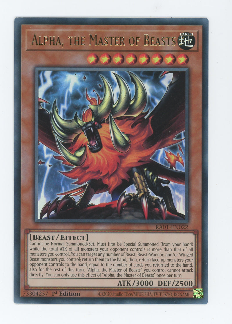 RA01-EN022 - Alpha, the Master of Beasts - Ultra Rare - Effect Monster - Rarity Collection