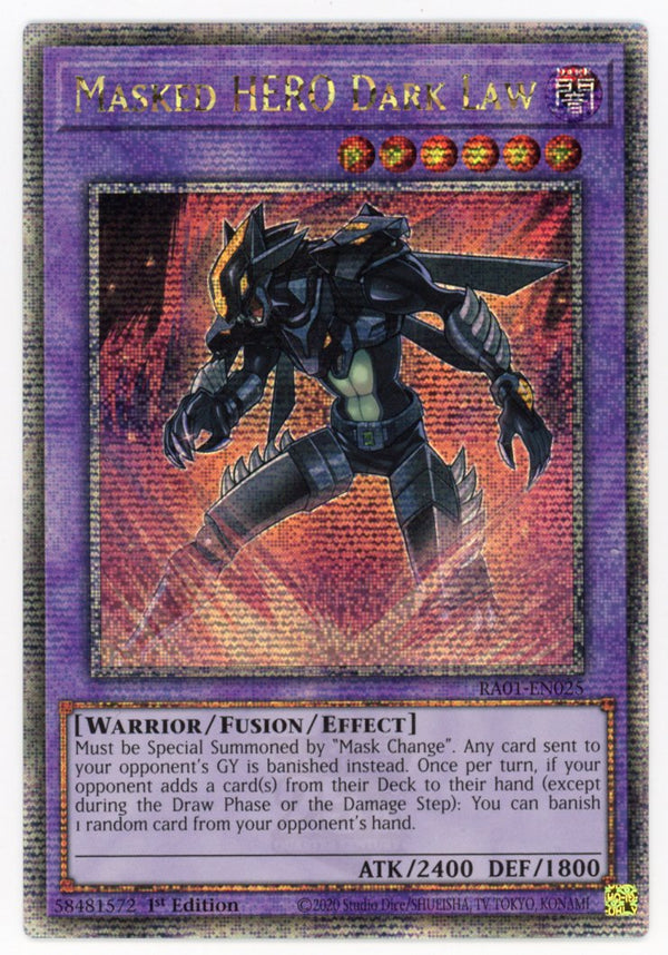 RA01-EN025 - Masked HERO Dark Law - Quarter Century Secret Rare - Effect Fusion Monster - Rarity Collection