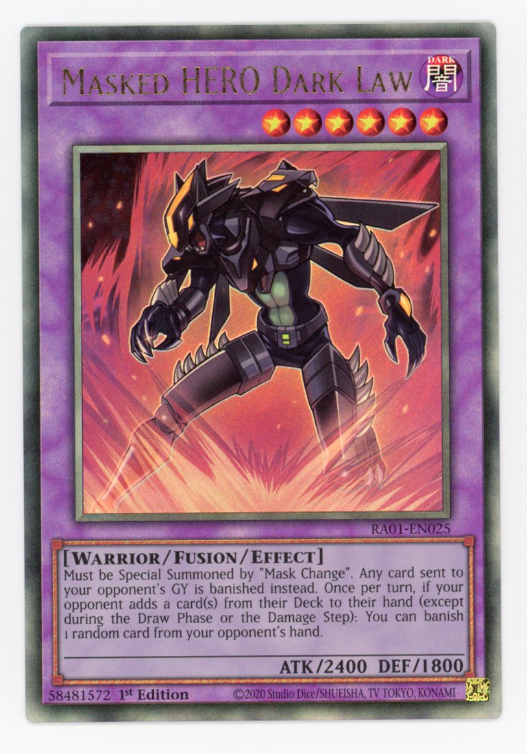 RA01-EN025 - Masked HERO Dark Law - Ultimate Rare - Effect Fusion Monster - Rarity Collection