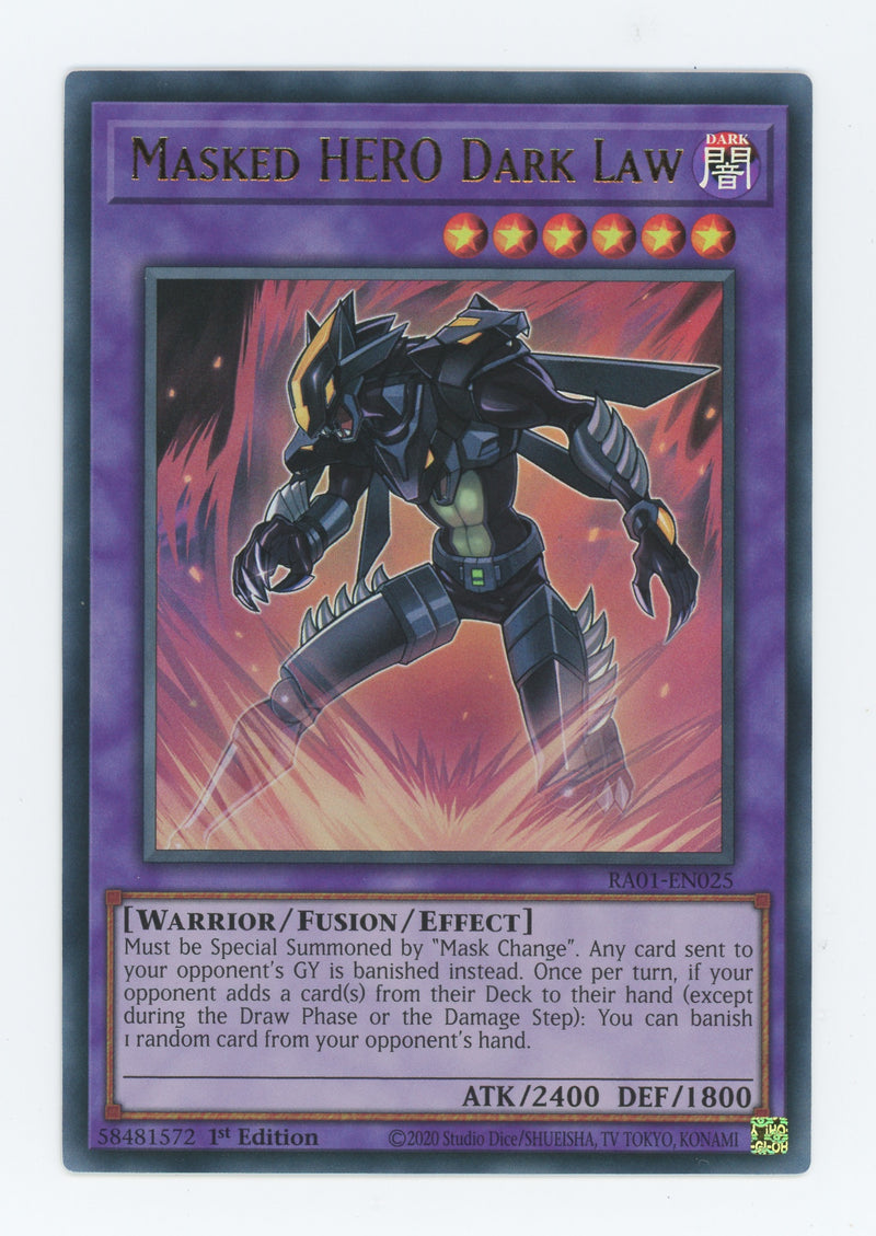 RA01-EN025 - Masked HERO Dark Law - Ultra Rare - Effect Fusion Monster - Rarity Collection