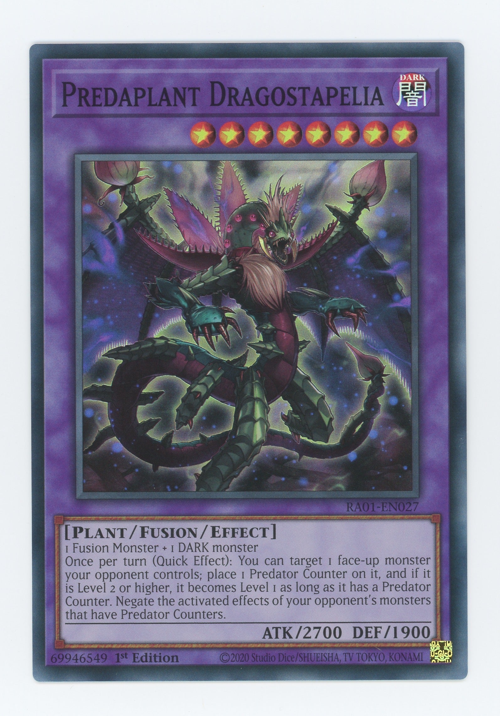 RA01-EN027 - Predaplant Dragostapelia - Super Rare - Effect Fusion Monster - Rarity Collection