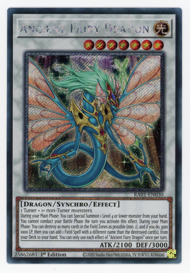 RA01-EN030 - Ancient Fairy Dragon - Platinum Secret Rare - Effect Synchro Monster - Rarity Collection