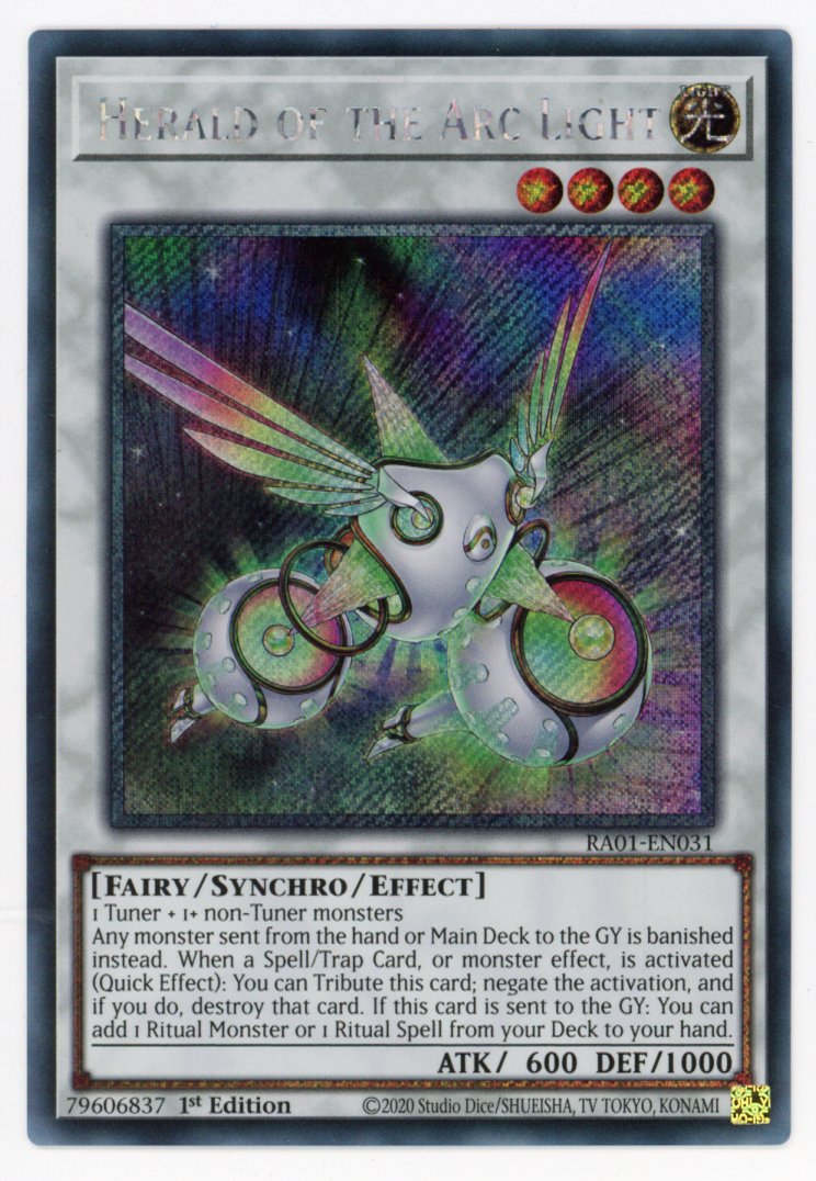 RA01-EN031 - Herald of the Arc Light - Platinum Secret Rare - Effect Synchro Monster - Rarity Collection