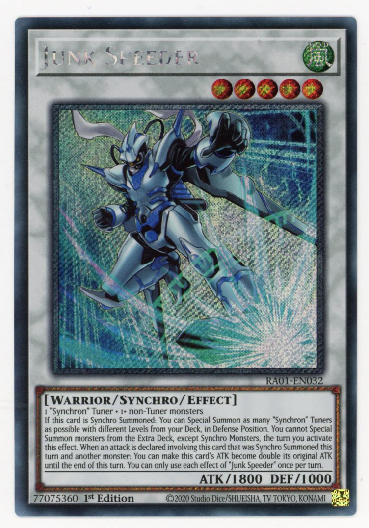 RA01-EN032 - Junk Speeder - Platinum Secret Rare - Effect Synchro Monster - Rarity Collection