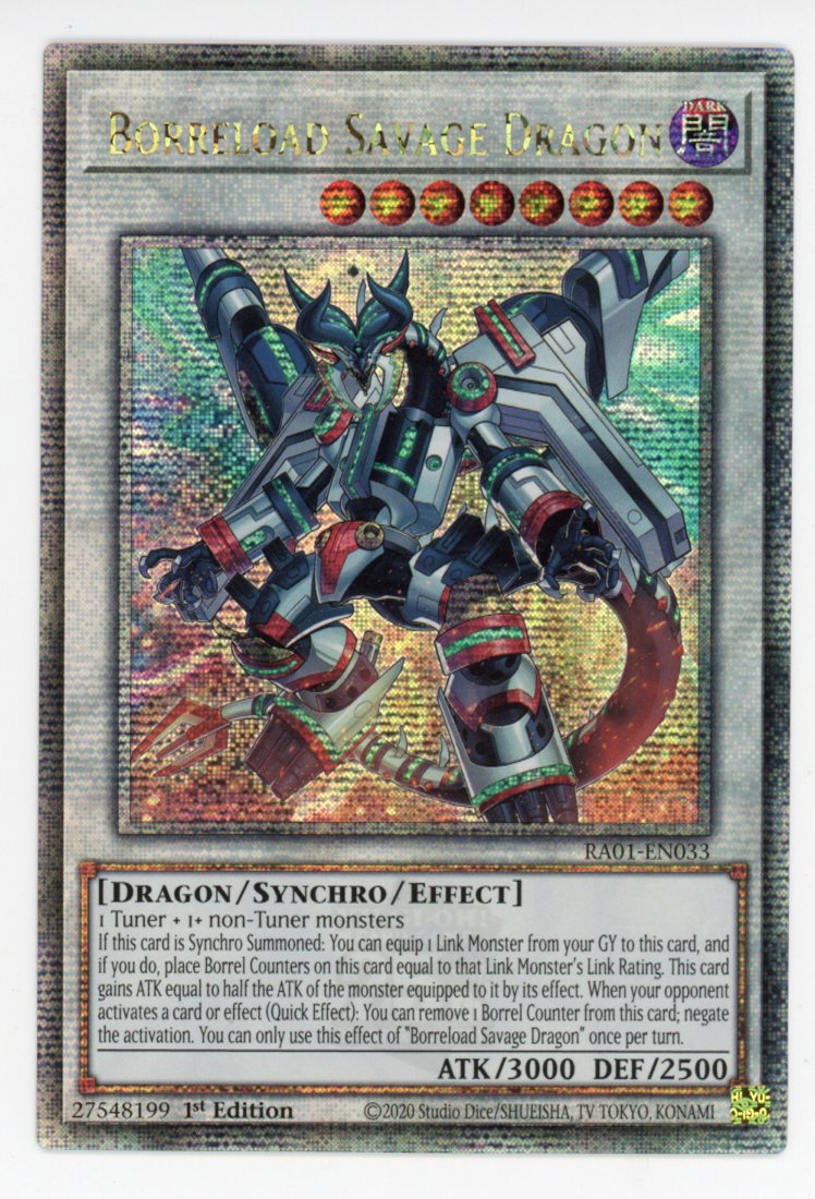 RA01-EN033 - Borreload Savage Dragon - Quarter Century Secret Rare - Effect Synchro Monster - Rarity Collection