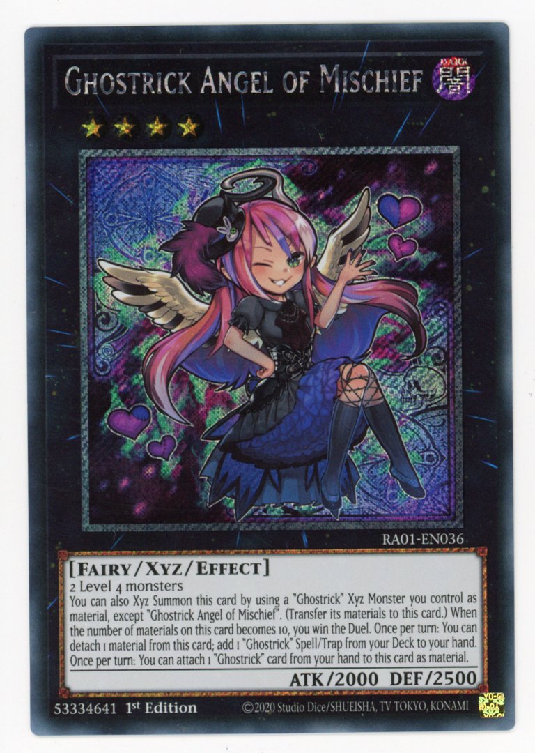 RA01-EN036 - Ghostrick Angel of Mischief - Platinum Secret Rare - Effect Xyz Monster - Rarity Collection