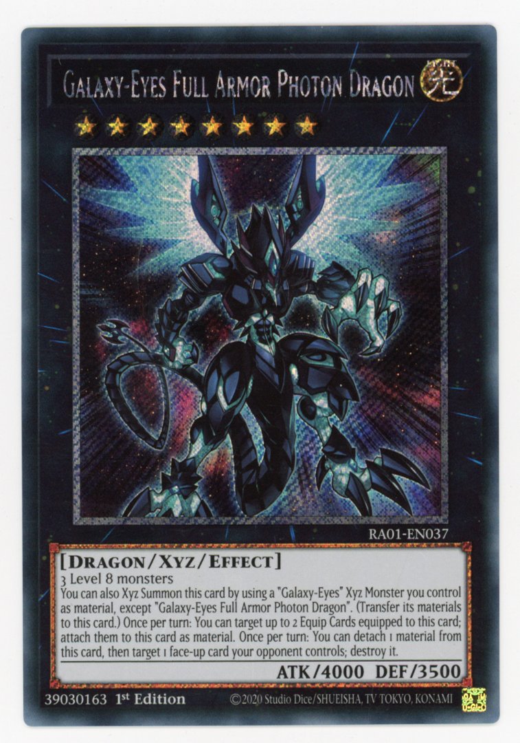 RA01-EN037 - Galaxy-Eyes Full Armor Photon Dragon - Platinum Secret Rare - Effect Xyz Monster - Rarity Collection