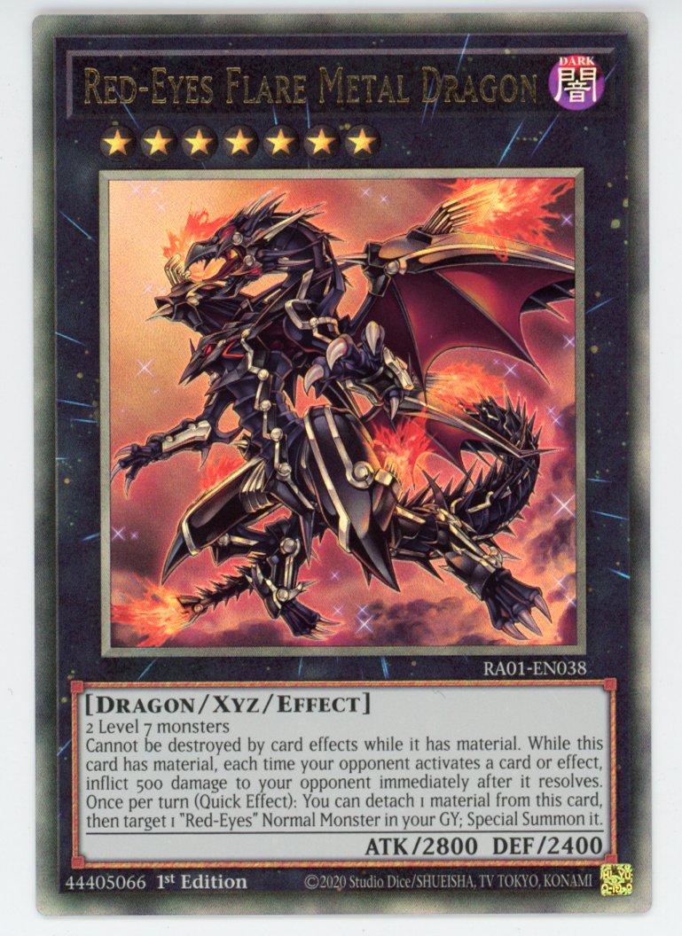 RA01-EN038 - Red-Eyes Flare Metal Dragon - Ultimate Rare - Effect Xyz Monster - Rarity Collection