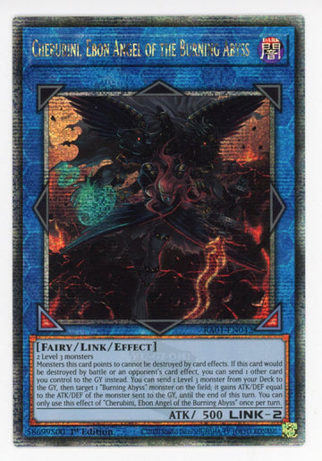 RA01-EN042 - Cherubini, Ebon Angel of the Burning Abyss - Quarter Century Secret Rare - 25th Anniversary Rarity Collection
