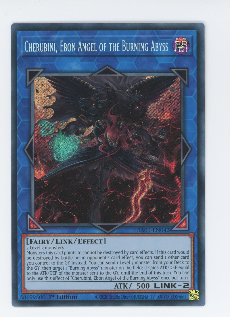 RA01-EN042 - Cherubini, Ebon Angel of the Burning Abyss - Secret Rare - Effect Link Monster - Rarity Collection