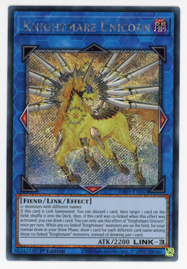 RA01-EN043 - Knightmare Unicorn - Platinum Secret Rare - Effect Link Monster - Rarity Collection