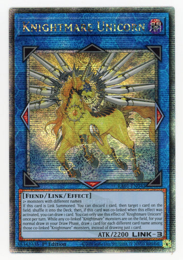 RA01-EN043 - Knightmare Unicorn - Quarter Century Secret Rare - 25th Anniversary Rarity Collection
