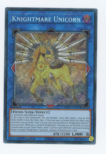 RA01-EN043 - Knightmare Unicorn - Secret Rare - 25th Anniversary Rarity Collection