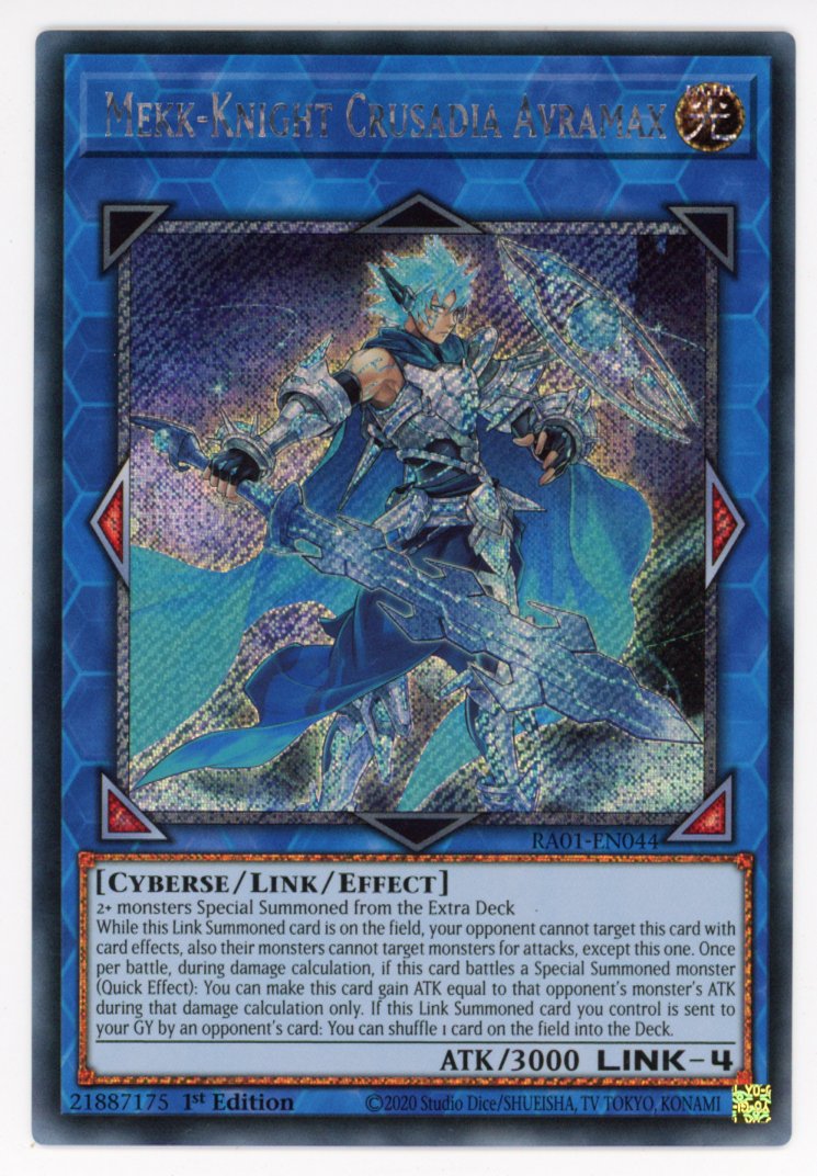 RA01-EN044 - Mekk-Knight Crusadia Avramax - Platinum Secret Rare - Effect Link Monster - Rarity Collection