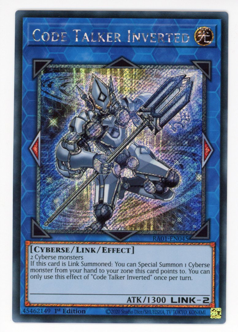 RA01-EN045 - Code Talker Inverted - Platinum Secret Rare - Effect Link Monster - Rarity Collection