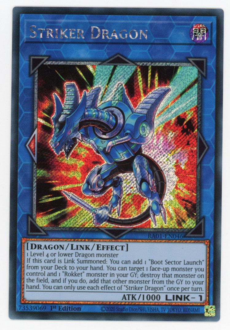 RA01-EN046 - Striker Dragon - Platinum Secret Rare - Effect Link Monster - Rarity Collection