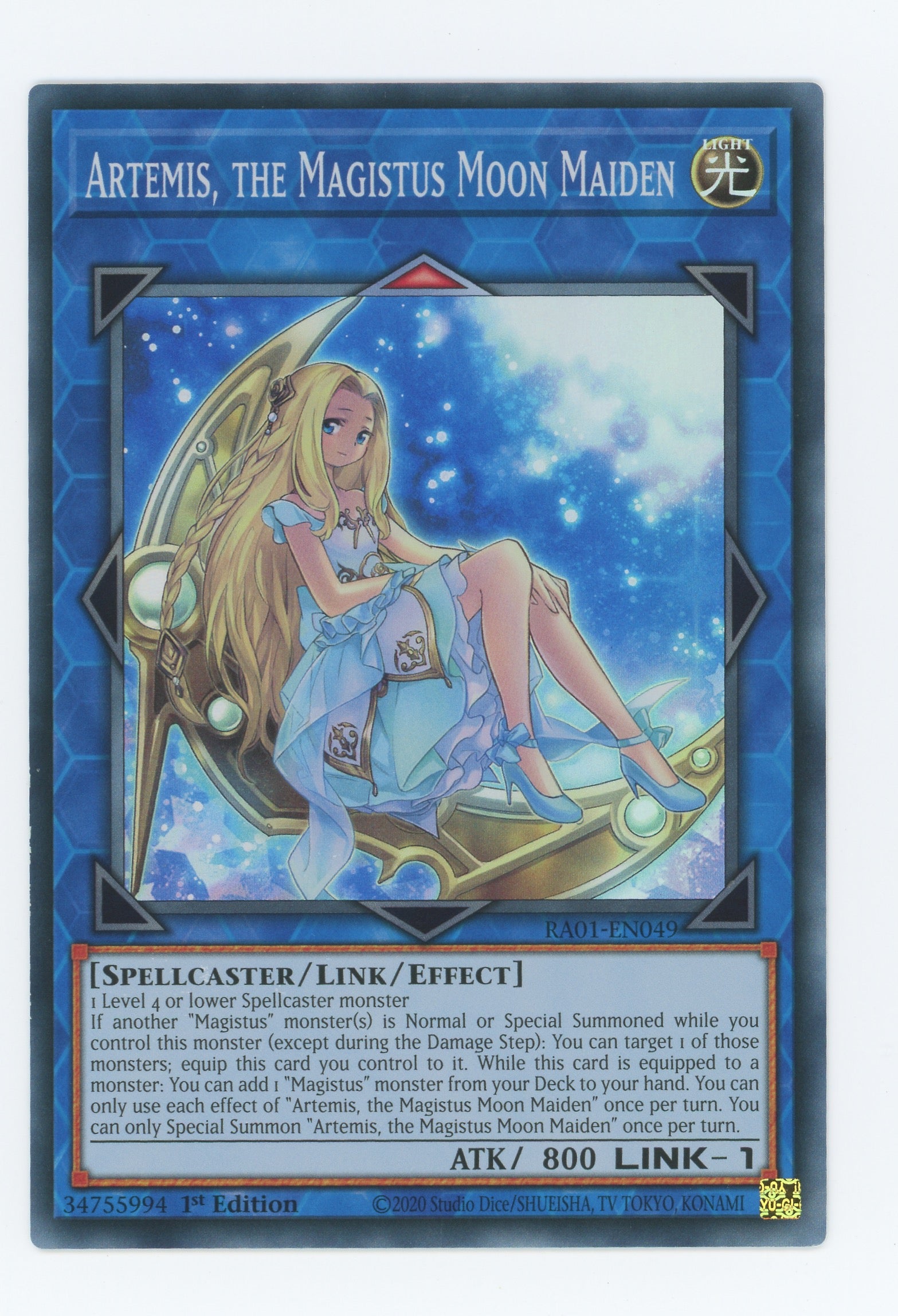 RA01-EN049 - Artemis, the Magistus Moon Maiden - Super Rare - Effect Link Monster - Rarity Collection