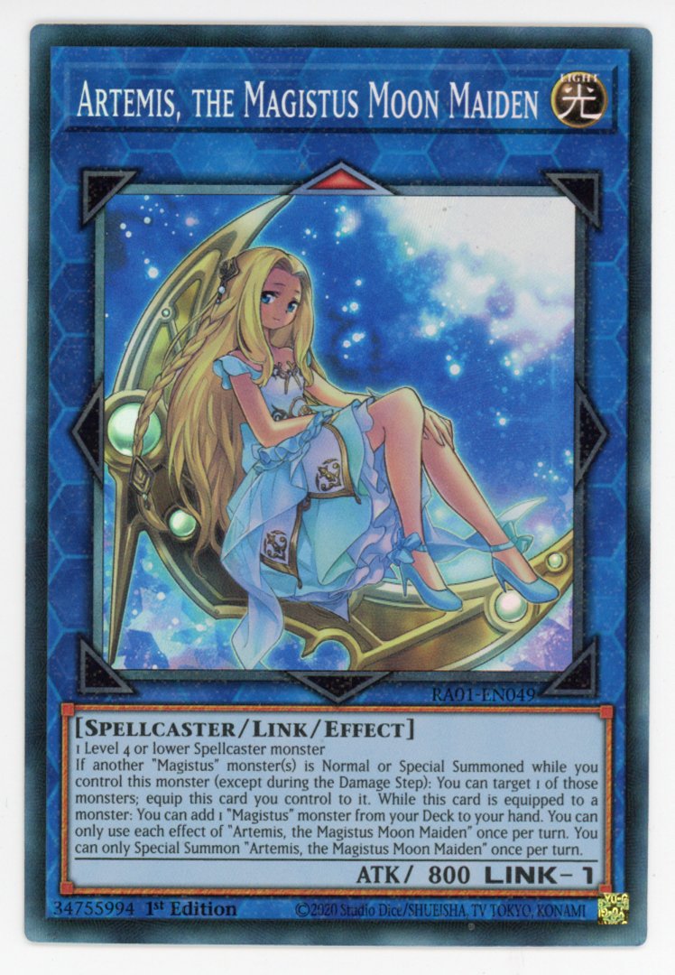 RA01-EN049 - Artemis, the Magistus Moon Maiden - Collector's Rare - Effect Link Monster - Rarity Collection