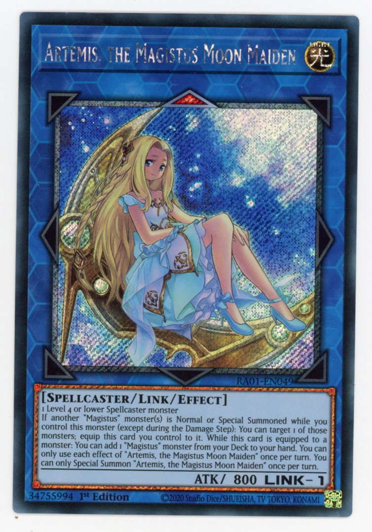 RA01-EN049 - Artemis, the Magistus Moon Maiden - Platinum Secret Rare - Effect Link Monster - Rarity Collection