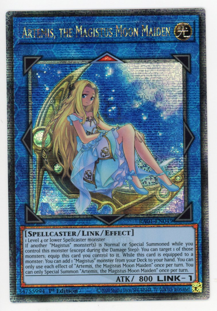 RA01-EN049 - Artemis, the Magistus Moon Maiden - Quarter Century Secret Rare - Effect Link Monster - Rarity Collection