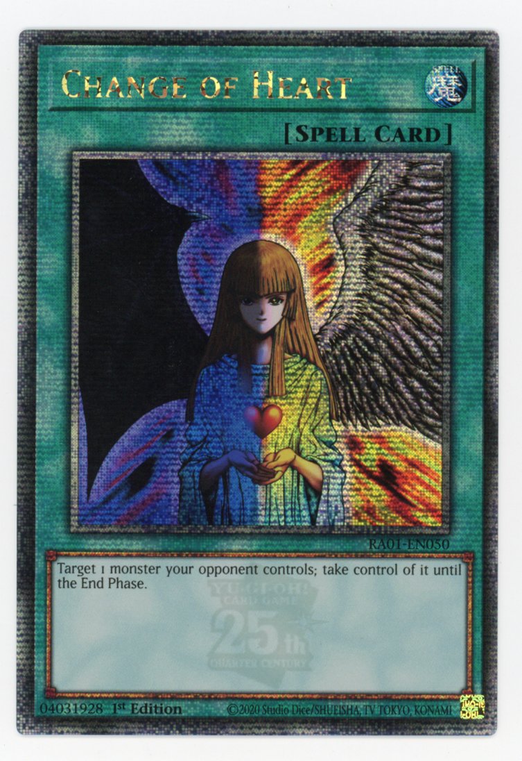 RA01-EN050 - Change of Heart - Quarter Century Secret Rare - Normal Spell - Rarity Collection