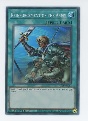 RA01-EN051 - Reinforcement of the Army - Super Rare - 25th Anniversary Rarity Collection