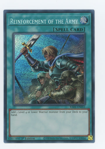 RA01-EN051 - Reinforcement of the Army - Secret Rare - 25th Anniversary Rarity Collection