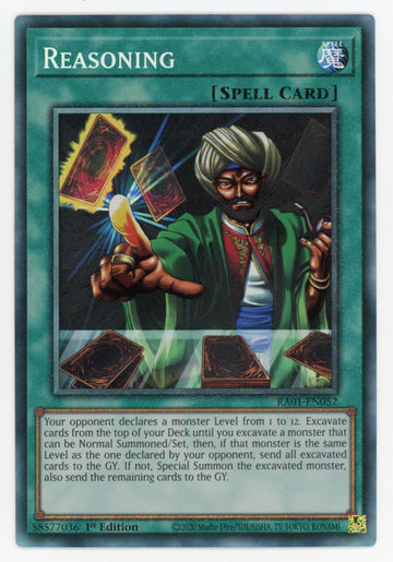 RA01-EN052 - Reasoning (PCR) - Collector's Rare - 25th Anniversary Rarity Collection