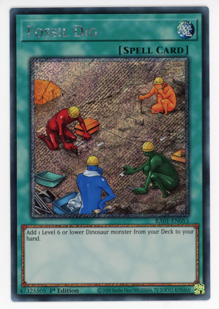 RA01-EN053 - Fossil Dig - Platinum Secret Rare - Normal Spell - Rarity Collection