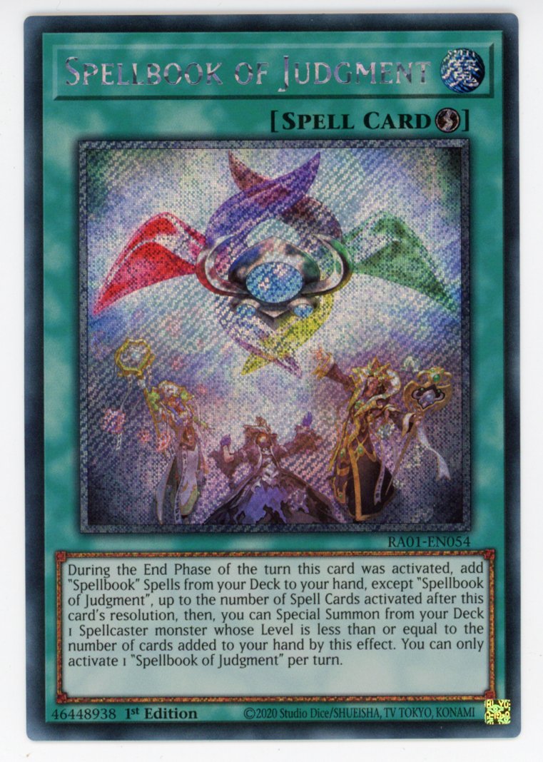 RA01-EN054 - Spellbook of Judgment - Platinum Secret Rare - Quick-Play Spell - Rarity Collection