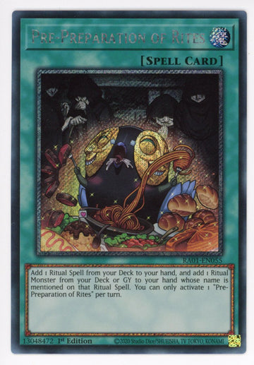 RA01-EN055 - Pre-Preparation of Rites - Platinum Secret Rare - 25th Anniversary Rarity Collection